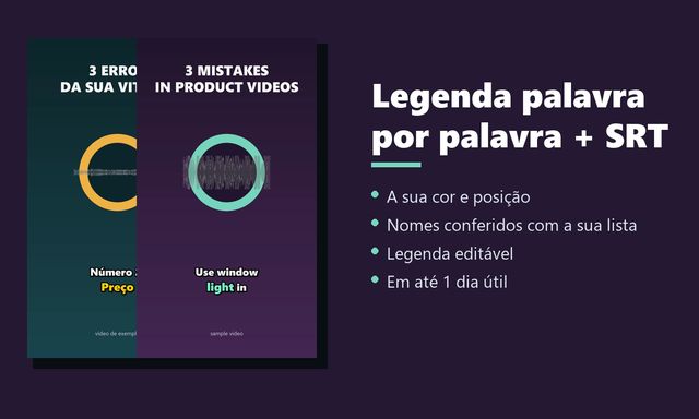 Capa da amostra de legendas palavra a palavra para Reels